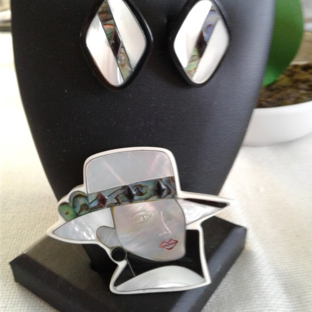 Vintage Karla Jordan Signature Hat Lady Pin Set